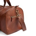 Camel Brown Premium Pull-Up Leather Duffle Bag Weekender Bag | Full-Grain Cowhide