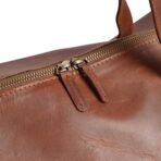 Camel Brown Premium Pull-Up Leather Duffle Bag Weekender Bag | Full-Grain Cowhide