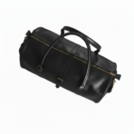 Premium Black Leather Duffel Bag Travel & Weekender Bag