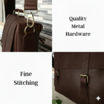 Dark Brown Leather Laptop Bag 15.6" Messenger Bag