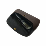 Choco Leather Eyewear Case | Slim Optical Cover with Button Closure