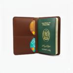Brown Leather Passport Cover | Slim Travel Wallet with Card & Cash Slots
