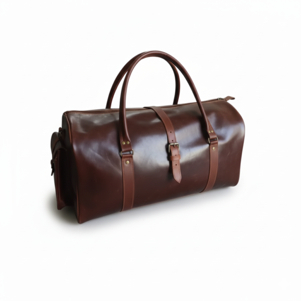 Premium Dark Brown Leather Duffel Bag Travel & Weekender Bag