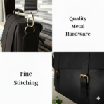 Black Leather Laptop Bag 14 "15" & 16" Messenger Bag Matt Oil Pull-Up