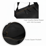 Premium Black Leather Duffel Weekender Travel Bag