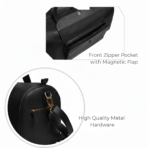 Premium Black Leather Duffel Weekender Travel Bag