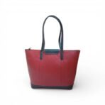 Red and Black Leather Handbag for Women | Full-Grain Cowhide Tote Bag|Valentine’s Gift