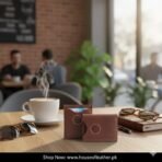 Brown Leather Card Holder| Slim Card Holder with Magnetic Closure