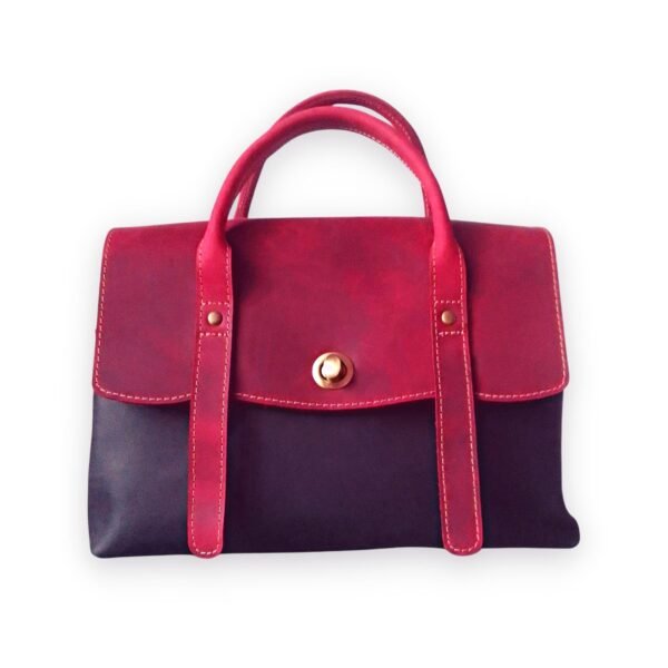 Ruby Leather Handbag for Women | Black & Fuschia Crazy Horse Cowhide