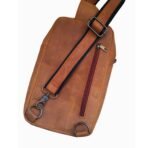 Mustard Crazy Horse Leather Sling Crossbody Bag