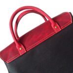 Ruby Leather Handbag for Women | Black & Fuschia Crazy Horse Cowhide