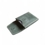 Olive Green Leather Card Holder| Slim Card Holder with Magnetic Closure