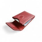 Red Leather Card Holder| Slim Card Holder with Magnetic Closure
