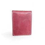 Red Leather Card Holder| Slim Card Holder with Magnetic Closure