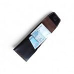 Black Leather Card Holder| Slim Card Holder with Magnetic Closure