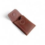 Brown Leather Card Holder| Slim Card Holder with Magnetic Closure