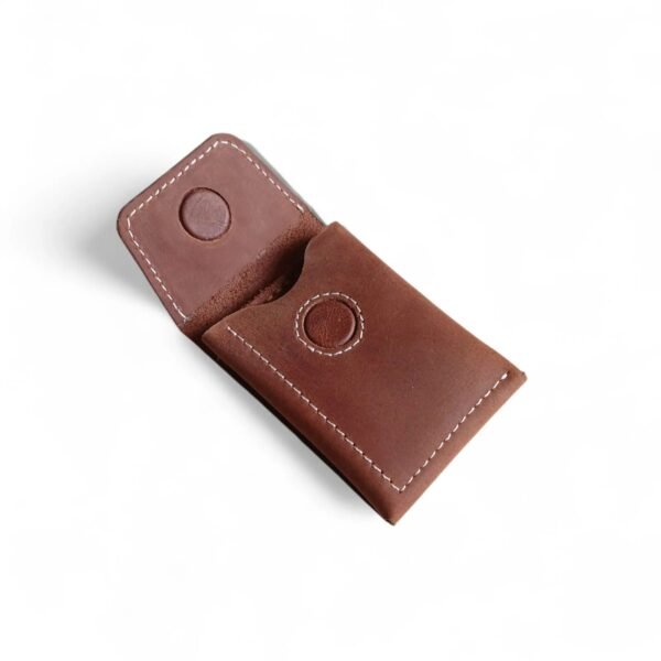 Brown Leather Card Holder| Slim Card Holder with Magnetic Closure