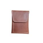 Brown Leather Card Holder| Slim Card Holder with Magnetic Closure