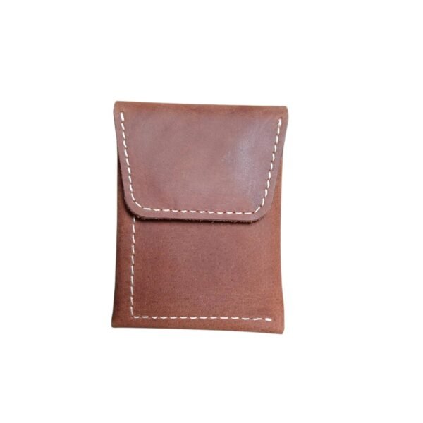 Brown Leather Card Holder| Slim Card Holder with Magnetic Closure