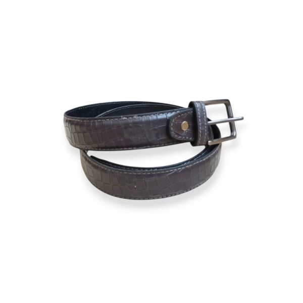 Crocodile Belt for Men Grey Embossed Leather 35mm Formal