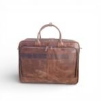 15-Inch Vintage Dark Brown Leather Laptop Bag | 14"-16" Compatible