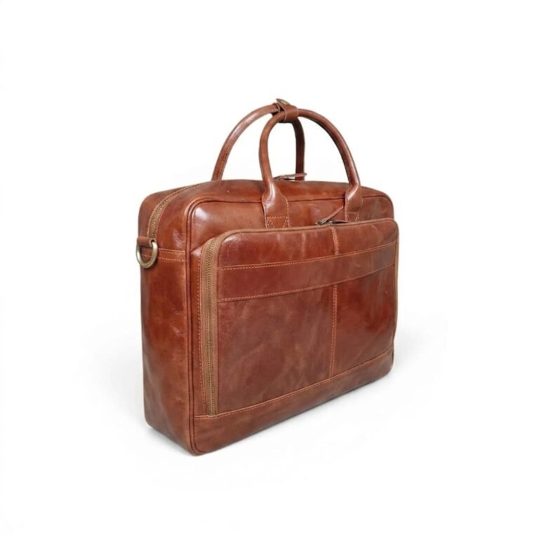 15-Inch Dark Brown premium Leather Laptop Bag | 14"-16" Compatible