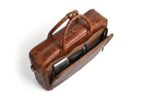 15-Inch Dark Brown premium Leather Laptop Bag | 14"-16" Compatible