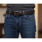 Vintage Dark Brown belt Braided Belt Full Grain Buffalo Leather | 40mm Casual Men’s Belt