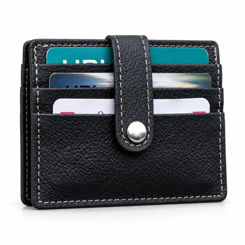 Black Card Holder Leather Wallet