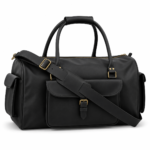 Black Leather Duffel Bag – Premium Men’s Travel & Gym Holdall