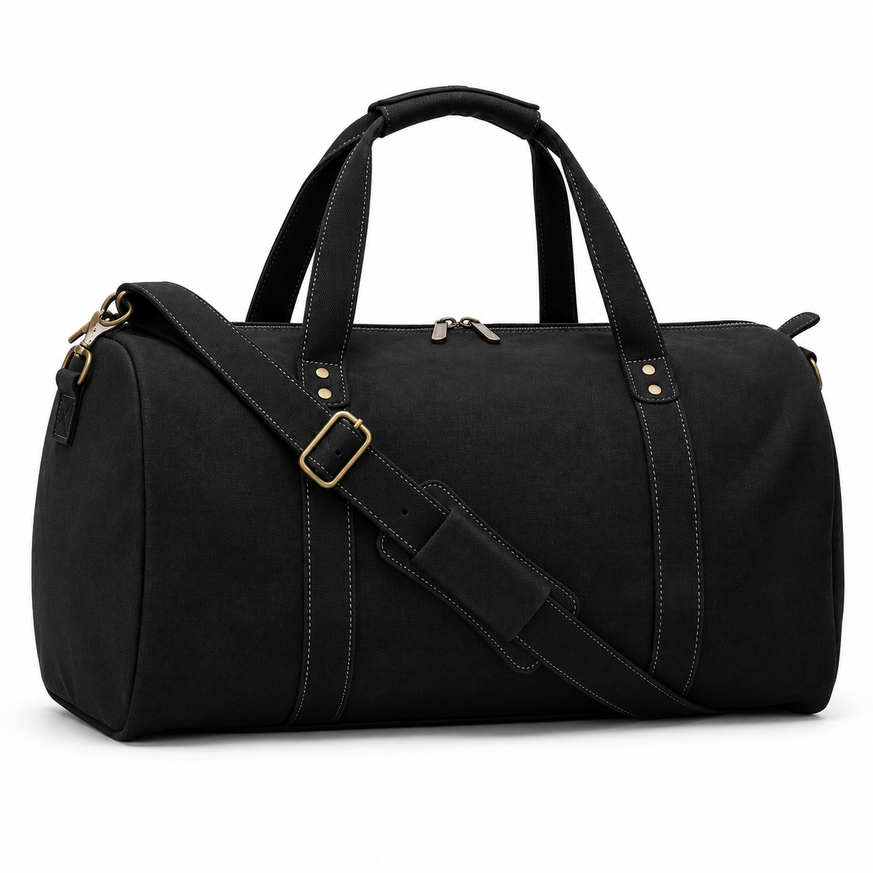 Black Leather Duffel Bag Premium Travel & Gym Holdall with Shoe Compartment Black Leather Duffel Bag Premium Travel & Gym Holdall with Shoe Compartment