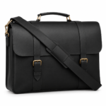 Black Leather Laptop Bag 14 "15" & 16" Messenger Bag Matt Oil Pull-Up