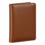 Brown Leather Passport Cover | Slim Travel Wallet with Card & Cash Slots
