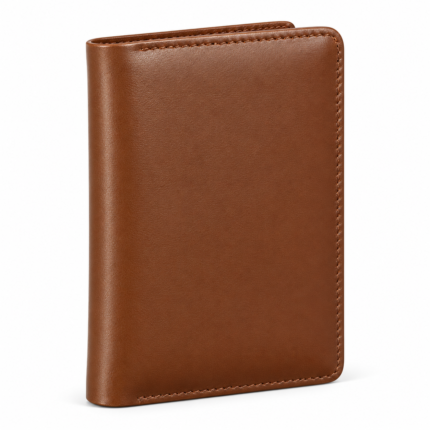 Brown Leather Passport Cover | Slim Travel Wallet with Card & Cash Slots