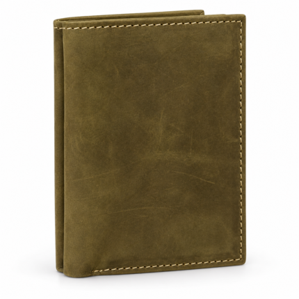 Camel Brown Men's Leather Trifold Wallet