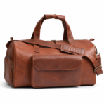 Camel Brown Premium Pull-Up Leather Duffle Bag Weekender Bag | Full-Grain Cowhide