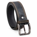 Casual Belt for Men Black Full Grain Buffalo Leather (40mm)