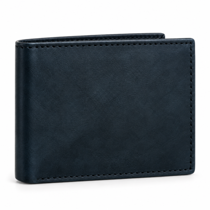 Charcoal Grey Slim Fold Leather Wallet