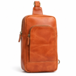 Chestnut Leather Sling Bag – Compact Full-Grain Crossbody