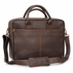 Coffee Brown Goat Leather Laptop Bag messenger – 15″ Work Briefcas
