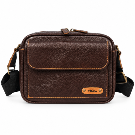 Dark Brown Leather Crossbody Bag for Men & Women