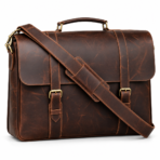 Dark Brown Leather Laptop Bag 15.6" Messenger Bag
