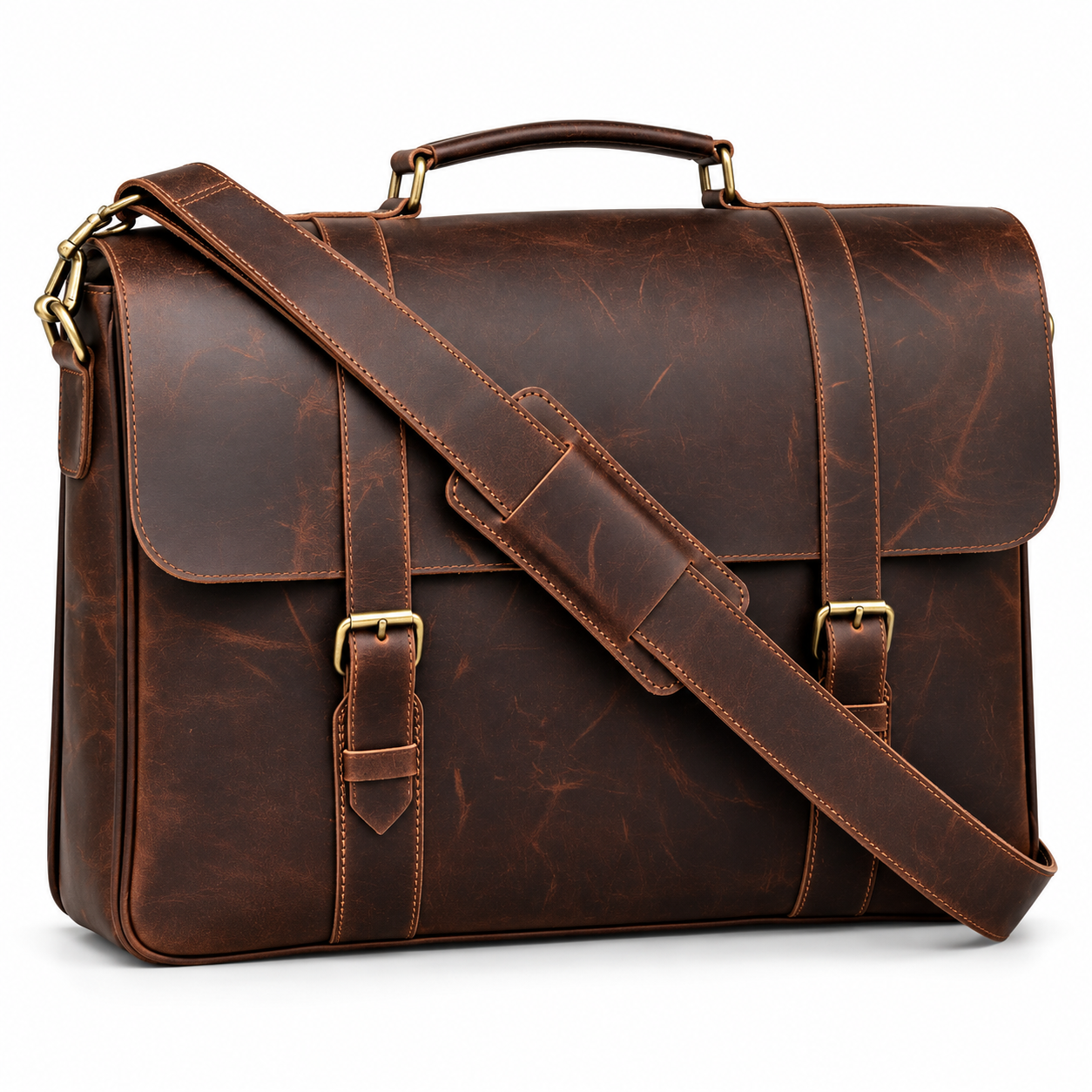 Dark Brown Leather Laptop Bag 15.6" Messenger Bag Dark Brown Leather Laptop Bag 15.6" Messenger Bag