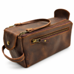 Dark Brown Leather Toiletry Bag | Crazy Horse Dopp Kit | Travel Accessories