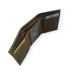 Camel Brown Men's Leather Trifold Wallet
