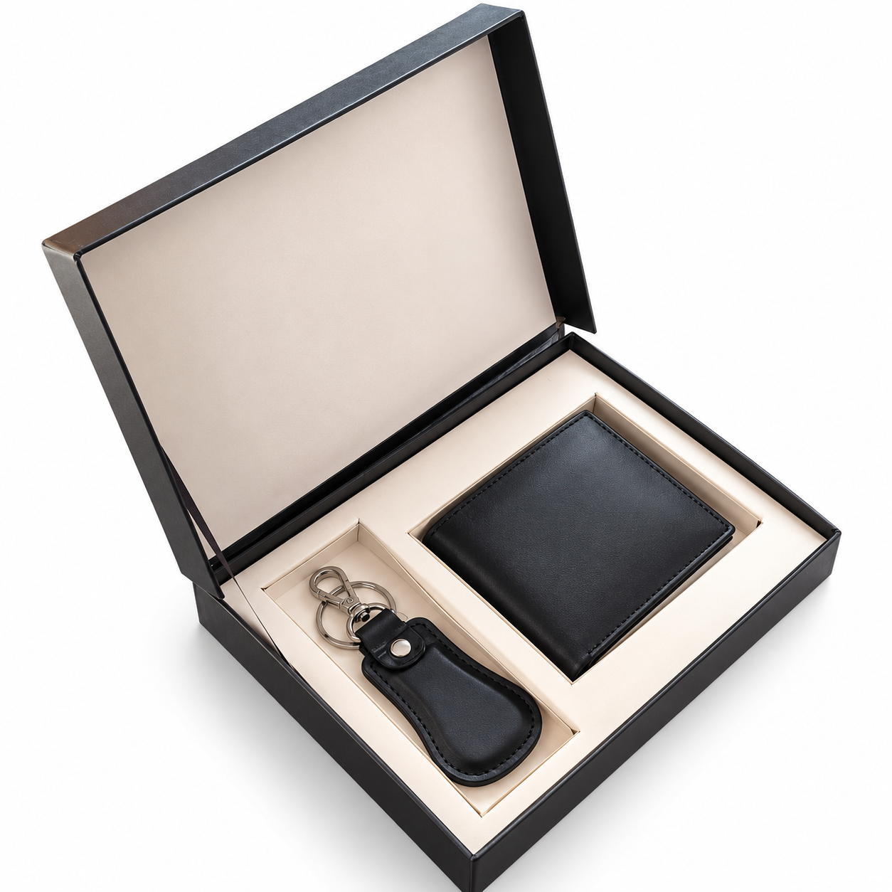 Gift Set for Him - Leather Wallet and Keyring Gift Set for Him - Leather Wallet and Keyring