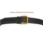 Black Leather Casual Belt - Contrast Stitched 40mm Wide