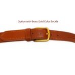Tan Leather Casual Belt - Centre Stitched 40mm Wide