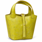 Leather Bucket Bag for Women |Structured Mini Top Handle Handbag with Suede Lining & Stopper Lock