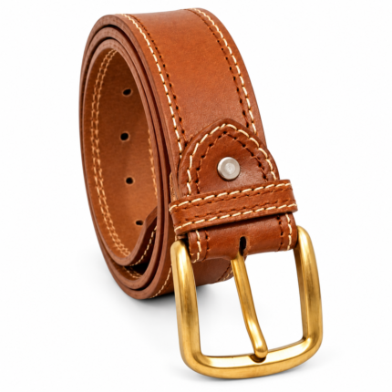 Men’s Full Grain Buffalo Leather Casual Belt For Men Mustard (40mm)